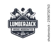 Axes Rustic Woodwork Logo. Ax Vintage Logo Design Vector Template. Lumberjack Logo Vector illustration.