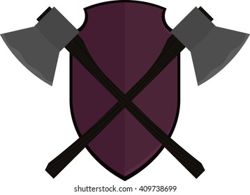 axes and shield symbol emblem ancient armor antique protection