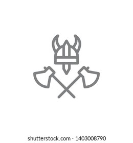 axes, Viking, hat icon. Element of myphology icon. Thin line icon for website design and development, app development. Premium icon