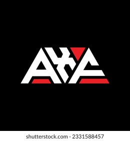 AXF triangle letter logo design with triangle shape. AXF triangle logo design monogram. AXF triangle vector logo template with red color. AXF triangular logo Simple, Elegant, and Luxurious design.
