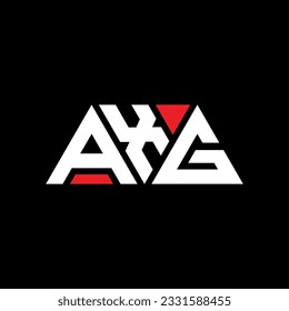 AXG triangle letter logo design with triangle shape. AXG triangle logo design monogram. AXG triangle vector logo template with red color. AXG triangular logo Simple, Elegant, and Luxurious design.
