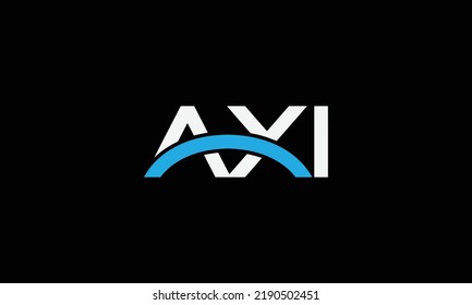  AXI letter logo design on black background. AXI creative initials letter logo concept. AXI letter design. 