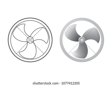 Axial flow fan. Technical vector illustration. The HVAC equipment.