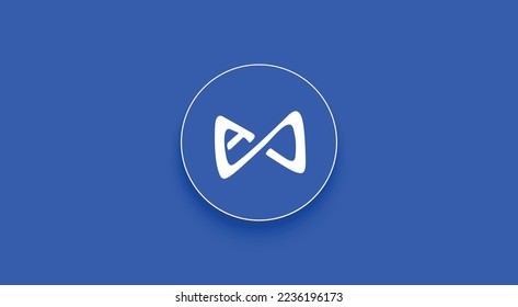 Axie Infinity, AXS Token cryptocurrency logo on isolated background with copy space. 3d vector illustration of Axie Infinity, AXS Token icon.