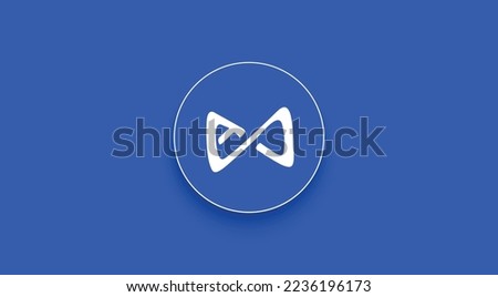 Axie Infinity, AXS Token cryptocurrency logo on isolated background with copy space. 3d vector illustration of Axie Infinity, AXS Token icon.