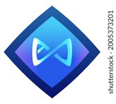 Axie Infinity AXS token symbol cryptocurrency logo, coin icon isolated on white background. Color vector illustration.