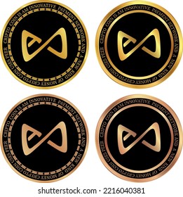 axie infinity-axs coin vector illustrations. 3d illustration. vector coins.
