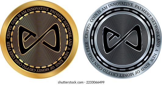 axie infinity-axs coin vector illustrations. 3d illustration. vector coins.