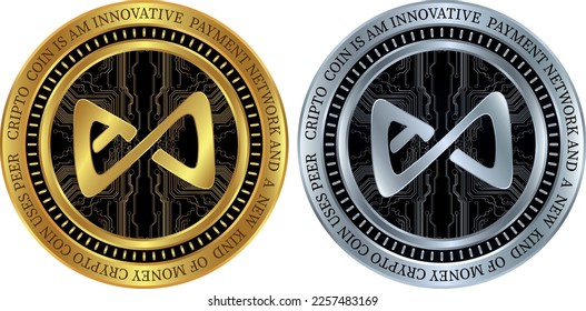 axie infinity-axs coin vector illustrations. 3d illustration. vector coins.