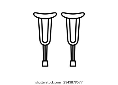 Axillary Crutches icon. Icon related to medical tools. line icon style. Simple vector design editable