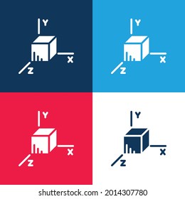 Axis blue and red four color minimal icon set