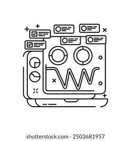 Axis Chart Outline Icon, Vector illustration