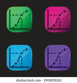 Axis four color glass button icon