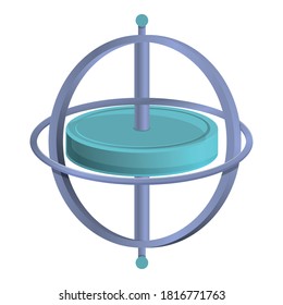 AchsenKreisel-Symbol. Cartoon der Achse Gyroskop Vektorsymbol für Webdesign einzeln auf weißem Hintergrund