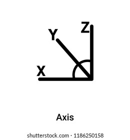 Axis icon vector isolated on white background, logo concept of Axis sign on transparent background, filled black symbol