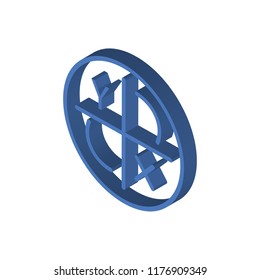 Axis isometric left top view 3D icon