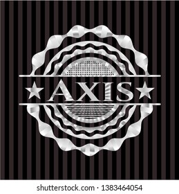 Axis silver shiny badge. Vector Illustration. Mosaic.