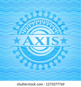Axis sky blue water wave style badge.