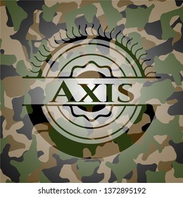 Axis written on a camouflage texture