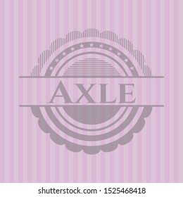 Axle badge with pink background. Vector Illustration. Detailed.
