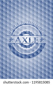 Axle blue badge with geometric pattern.