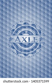 Axle blue polygonal emblem. Vector Illustration. Detailed.