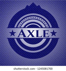 Axle emblem with jean background