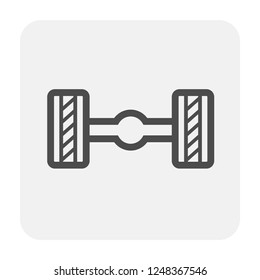 Axle icon on white.