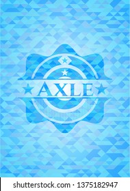 Axle light blue emblem with triangle mosaic background