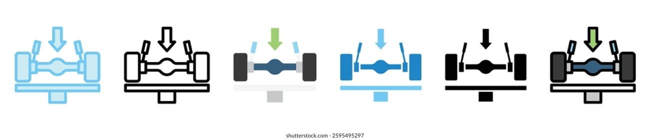 Axle multi style icons set. use for modern concept, print, UI, UX kit, web and app development. Vector EPS 10, related to car service, auto garage, car spare part.