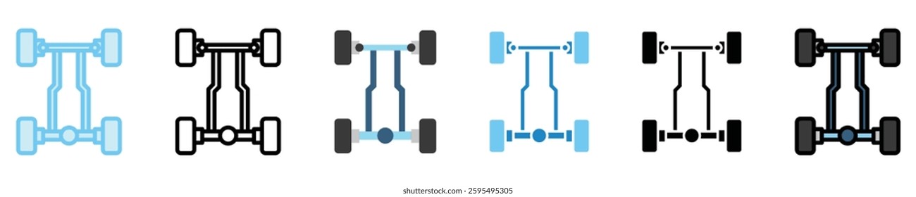 Axle multi style icons set. use for modern concept, print, UI, UX kit, web and app development. Vector EPS 10, related to car service, auto garage, car spare part.