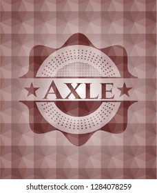 Axle red polygonal badge. Seamless.