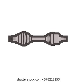 Axle shaft on white background, car parts