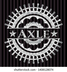 Axle silvery badge or emblem. Vector Illustration. Mosaic.