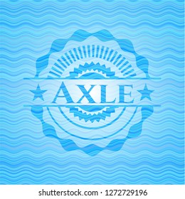 Axle sky blue water wave style emblem.