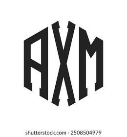 AXM Logo Design. Initial Letter AXM Monogram Logo using Hexagon shape