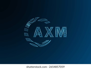 Diseño de Vector de logotipo de letra baja de poli AXM. Diseño de logotipo de poliéster inferior AXM. Diseño único del logotipo de baja poli de AXM.