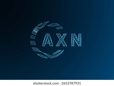 Diseño de Vector de logotipo de letras de polietileno bajo AXN. Diseño de logotipo de poliéster inferior AXN. Diseño único del logotipo de baja poli de AXN.