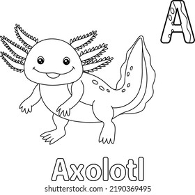 Axolotl Alphabet ABC Coloring Page A