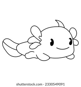 Esquema de caracteres vectoriales lindos de la anfibio de Axolotl