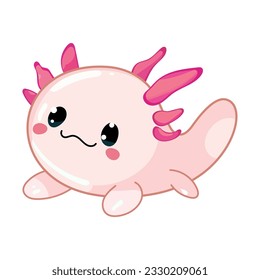 anfibios axolotl lindo personaje vectorial