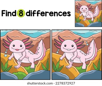 Axolotl Animal Find The Differences