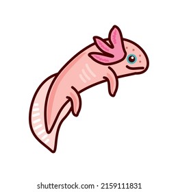 axolotl animal flat icon isolated