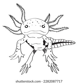 axolotl animal monochrome style icon