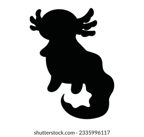 Axolotl Black Silhouette Vector Desain