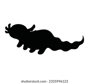 Axolotl Black Silhouette Vector Desain