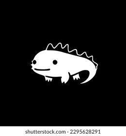 Axolotl - Schwarz-Weiß-Symbol einzeln - Vektorgrafik