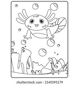 Axolotl Coloring pages for kids