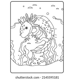 Axolotl Coloring pages for kids
