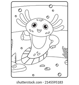 Axolotl Coloring pages for kids